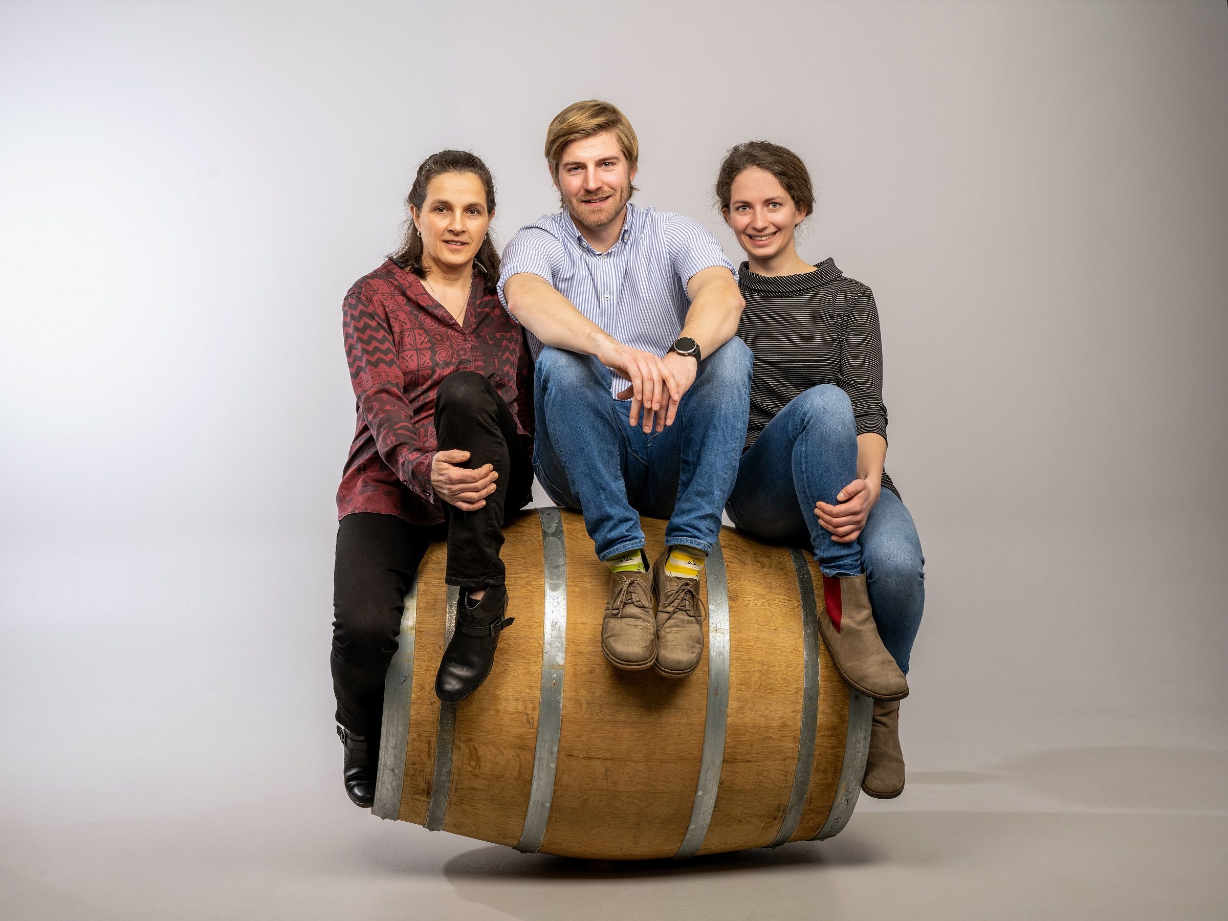Susi, Manuel und Julia Herzog, Weingut Herzog, Brunngasse, Bad Vöslau